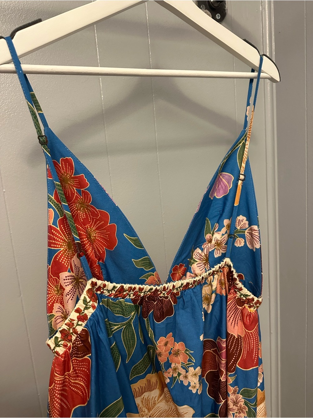 FARM Rio Blue Floral Maxi Dress with Multicolor Blooms - Picture 4 of 5